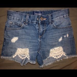 Old Navy - Distressed Lace-Trim Cut-Off Shorts